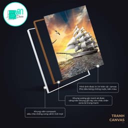 Tranh canvas treo tường cô gái Việt xưa bên hoa sen decor art 60 x 90 cm 7