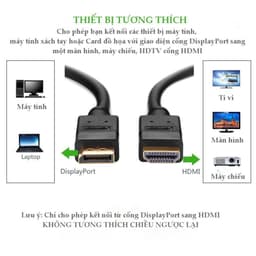 Dây cáp chuyển đổi DP Displayport sang Hdmi độ phân giải 4K dài 1.8 mét 4