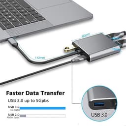 Hub Type c 8 in 1, cổng chuyển đổi Type-c sang HDMI,USB 3.0,SD,TF,RJ45,PD Type-C cho laptop,macbook 8