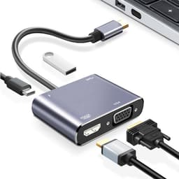 Hub Type c 8 in 1, cổng chuyển đổi Type-c sang HDMI,USB 3.0,SD,TF,RJ45,PD Type-C cho laptop,macbook 6