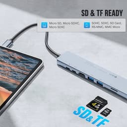 Hub Type c 8 in 1, cổng chuyển đổi Type-c sang HDMI,USB 3.0,SD,TF,RJ45,PD Type-C cho laptop,macbook 3