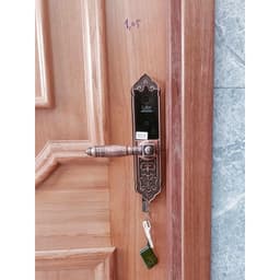Khóa điện tử Laffer WB0 cổ điển sảnh đồng thông minh cho cửa gỗ biệt thự cao cấp TTLOCK màu vàng màu đồng 3