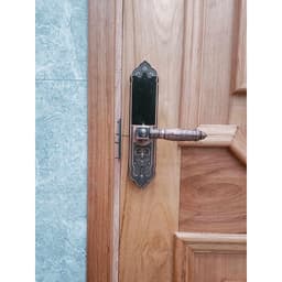 Khóa điện tử Laffer WB0 cổ điển sảnh đồng thông minh cho cửa gỗ biệt thự cao cấp TTLOCK màu vàng màu đồng 5
