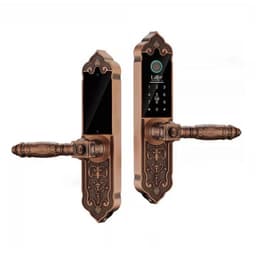 Khóa điện tử Laffer WB0 cổ điển sảnh đồng thông minh cho cửa gỗ biệt thự cao cấp TTLOCK màu vàng màu đồng 9