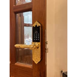 Khóa điện tử Laffer WB0 cổ điển sảnh đồng thông minh cho cửa gỗ biệt thự cao cấp TTLOCK màu vàng màu đồng 8