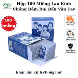 Khăn lau kính hộp 100 miếng siêu tiết kiệm, giấy lau kính chống mờ chống bám bụi bẩn vân tay trên mắt kính 1