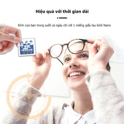 Khăn lau kính hộp 100 miếng siêu tiết kiệm, giấy lau kính chống mờ chống bám bụi bẩn vân tay trên mắt kính 7