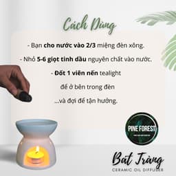 Đèn Xông Tinh Dầu Gốm Sứ Tráng Men Bát Tràng, Đèn Đốt Tinh Dầu Bằng Nến Tealight 5