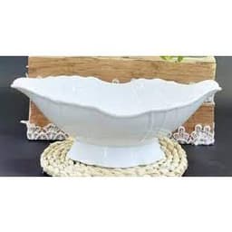Bát thuyền đựng gà cúng nguyên con, hoa quả nhựa pcc trắng dày cao cấp 3