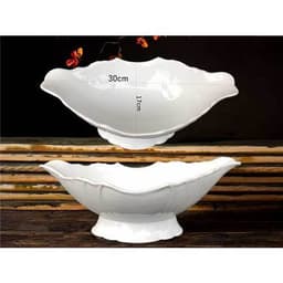 Bát thuyền đựng gà cúng nguyên con, hoa quả nhựa pcc trắng dày cao cấp 2