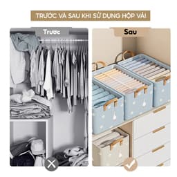 Hộp Đựng Quần Áo Khung Thép JYoohome Gấp Gọn Thông Minh Giỏ Đựng Quần Áo Đồ Lót Sắp Xếp Tủ Đồ 2