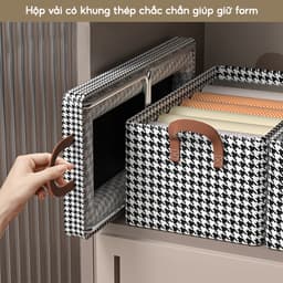 Hộp Đựng Quần Áo Khung Thép JYoohome Gấp Gọn Thông Minh Giỏ Đựng Quần Áo Đồ Lót Sắp Xếp Tủ Đồ 3