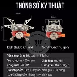 Bếp Ga Du Lịch Mini Gấp Gọn Đa Năng Tiện Lợi Có Van Điều Chỉnh Ga Phù Hợp Đi Picnic Dã Ngoại - Lutu Mart 9