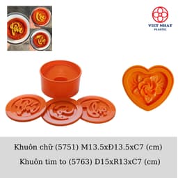 Khuôn nén xôi hình hoa hồng, hình trái tim, hình chữ - Việt Nhật Plastic Official 2