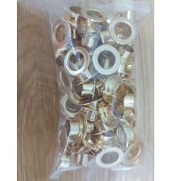 Khoen ore mắt cáo 10mm 12mm Chân cao 6mm Bằng sắt Màu Vàng Khuy bạt oze đóng bạt (Mặt phẳng) Có long đền 2