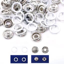 Nút bấm vành 9mm Cúc áo em bé 4 chi tiết Nút bấm 5 chấu Sơn màu trắng Màu đen Bằng thau không gỉ 1