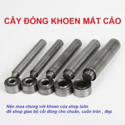 Cây đóng khoen ore + đế kê đóng cuộn tròn chân khoen mắt cáo, khoen bạt tròn, cây đóng tán cuốn khoen ore Size 3-20mm 1