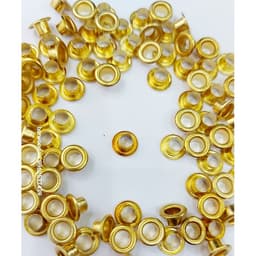 Khoen ore mắt cáo CHẺ CHÂN bằng SẮT Size 4mm,4.5mm,5mm,6mm Màu vàng Túi 100 cái Không có long đền 7
