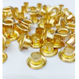 Khoen ore mắt cáo CHẺ CHÂN bằng SẮT Size 4mm,4.5mm,5mm,6mm Màu vàng Túi 100 cái Không có long đền 6