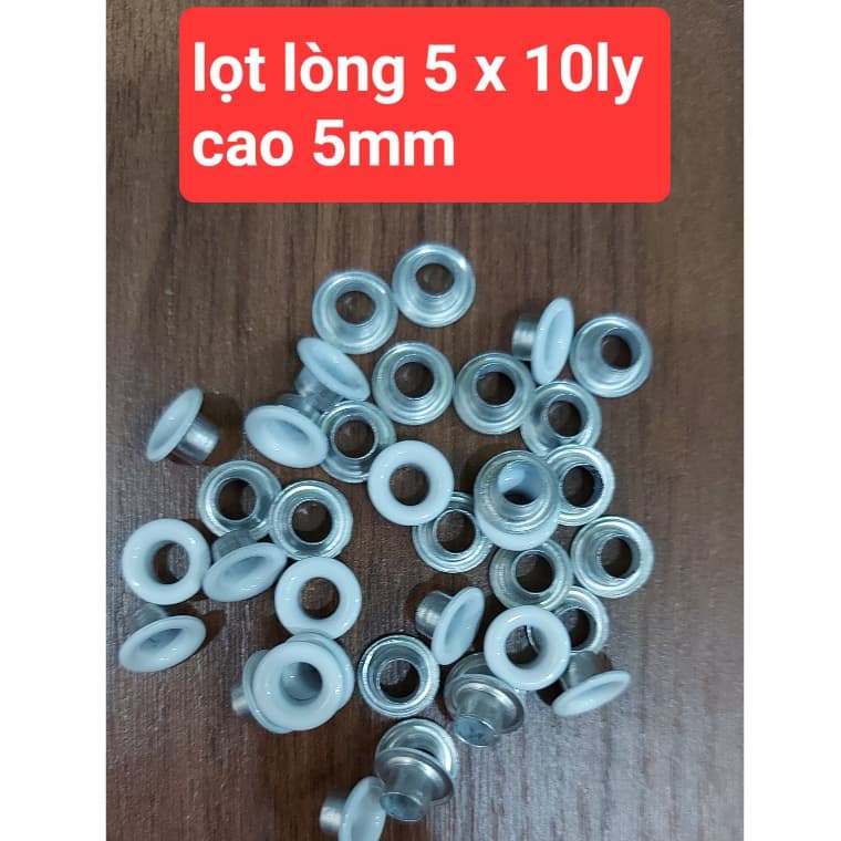 Khoen ore mắt cáo 4mm,5mm,6mm Khuy bấm giày xỏ lỗ dây dù giày thể thao Bằng Nhôm Sơn Trắng Túi 100 cái Có long đền