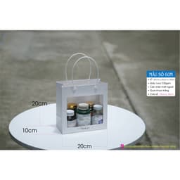 10 cái - Túi giấy trắng có mặt kính mica  ô cửa sổ 7