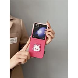 [CÓ SẴN] Ốp Z Flip6 - ZFlip 5 - Z Flip 4 - Z Flip3 - Flip5 5G siêu mỏng màu xinh xắn dễ thương kèm giá đỡ thỏ cute 6