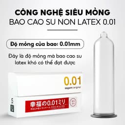 Bao cao su siêu mỏng 001 Sagami Original Non Latex hộp 5 chiếc 6