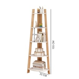 Kệ sách góc tường gỗ 5 tầng đa năng tiết kiệm không gian để đồ trang trí decor SAIGON – SGP115 3