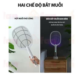 Vợt Muỗi Thông Minh Kiêm Đèn Bắt Muỗi Tự Động 2 Trong 1 Pin Sạc 5