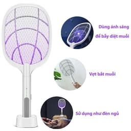 Vợt Muỗi Thông Minh Kiêm Đèn Bắt Muỗi Tự Động 2 Trong 1 Pin Sạc 6