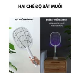 Vợt Muỗi Thông Minh Kiêm Đèn Bắt Muỗi Tự Động 2 Trong 1 Pin Sạc 8