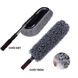 Chổi lau quét bụi ô tô, xe máy, cây chổi tròn - dẹt cán dài quét dọn vệ sinh nội thất xe hơi,xe tải,bàn ghế sofa cao cấp 1