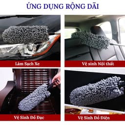 Chổi lau quét bụi ô tô, xe máy, cây chổi tròn - dẹt cán dài quét dọn vệ sinh nội thất xe hơi,xe tải,bàn ghế sofa cao cấp 3