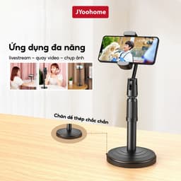 Giá Đỡ Điện Thoại Livestream Xem Phim Video JYoohome Đế Nặng, Đầu Xoay 360 Kẹp Điện Thoại Quay Phim 1