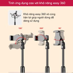 Giá Đỡ Điện Thoại Livestream Xem Phim Video JYoohome Đế Nặng, Đầu Xoay 360 Kẹp Điện Thoại Quay Phim 3