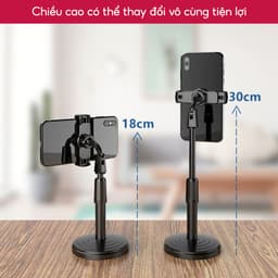 Giá Đỡ Điện Thoại Livestream Xem Phim Video JYoohome Đế Nặng, Đầu Xoay 360 Kẹp Điện Thoại Quay Phim 2
