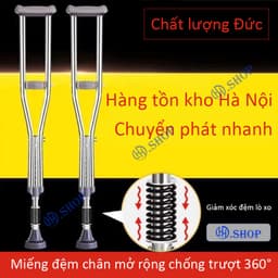 Nạng Chống Nách Inox | Cao Cấp - Chắc Chắn - Tăng Giảm Chiều Cao Có tác dụng giảm sốc 1