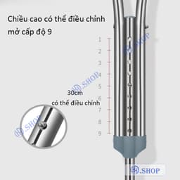 Nạng Chống Nách Inox | Cao Cấp - Chắc Chắn - Tăng Giảm Chiều Cao Có tác dụng giảm sốc 5
