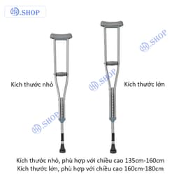 Nạng Chống Nách Inox | Cao Cấp - Chắc Chắn - Tăng Giảm Chiều Cao Có tác dụng giảm sốc 7
