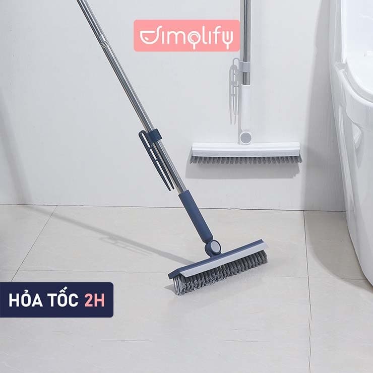 Cây Chà Sàn Nhà Tắm Đa Năng 2 trong 1 Kèm Gạt Nước Tay Cầm Dài