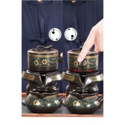 Bộ Ấm Chén Pha Trà Cối Xay Gốm Sứ , Ấm Trà Xoay 8