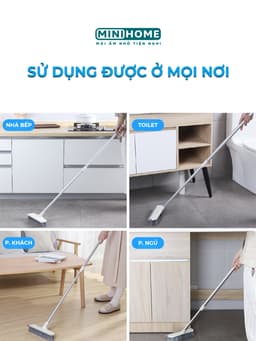 Cây quét sàn nhà tắm PTLUXURY đa năng 2 trong 1 chổi cọ nhà vệ sinh và gạt nước chổi gạt nước cán dài 125 cm 9