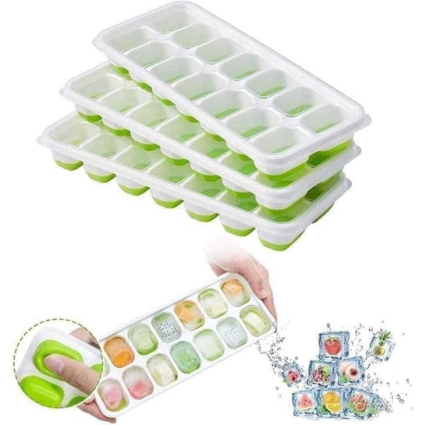 Khay Làm Đá Silicon 14 Ô Có Nắp Đậy. làm thach 14 ô có nắp Khay làm đá có nắp đậy
