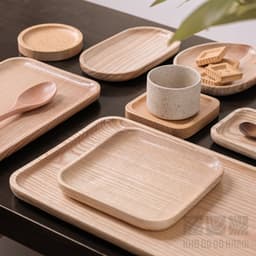 Khay Gỗ Đựng Đồ Ăn, Decor Trang Trí Đĩa Gỗ Thớt Gỗ Chụp Ảnh Decor Kiểu Nhật - khodogohanoi 3
