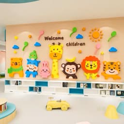Tranh dán tường mica dán nổi welcome children trang trí lớp học, trường mầm non, trung tâm tiếng anh,khu vui chơi cho bé 5