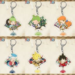 (mua 1 tặng 1) Móc khóa ONE PIECE ver TREO QUẠT Đảo hải tặc mica trong acrylic in hình anime chibi quà tặng độc đáo 1