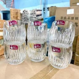 Cốc Thuỷ Tinh Uống Nước Dày Dặn Sang Trọng Hàng Nhập Khẩu Cao Cấp Siêu Bền Đẹp 280ml,385ml 4