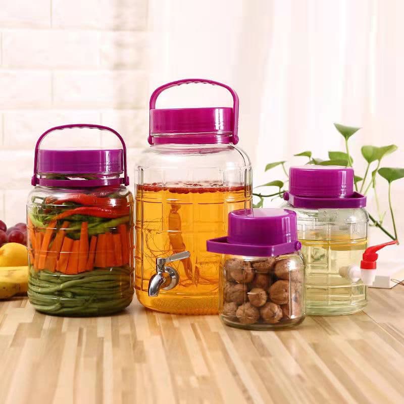 (Hàng Đẹp )Bình Ngâm Rượu Quai Xách,Ngâm Sâm,Đồ Khô và Ngâm ủ Hoa Quả(2L,3L,5L,8L,10L,12L,16L,20L)