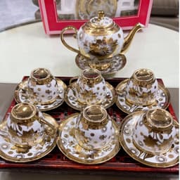 Bộ Ấm Tách Trà Hoàng Gia Cao Cấp Bộ 1 Bình Trà 6 Ly Kèm Đĩa Phong Cách Bắc Âu  M53 4