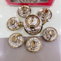 Bộ Ấm Tách Trà Hoàng Gia Cao Cấp Bộ 1 Bình Trà 6 Ly Kèm Đĩa Phong Cách Bắc Âu  M53 3